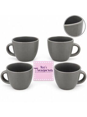 Project 62 Target AVESTA Glossy Gray Stoneware 16 oz Oversize Cups Mugs Set of 4
